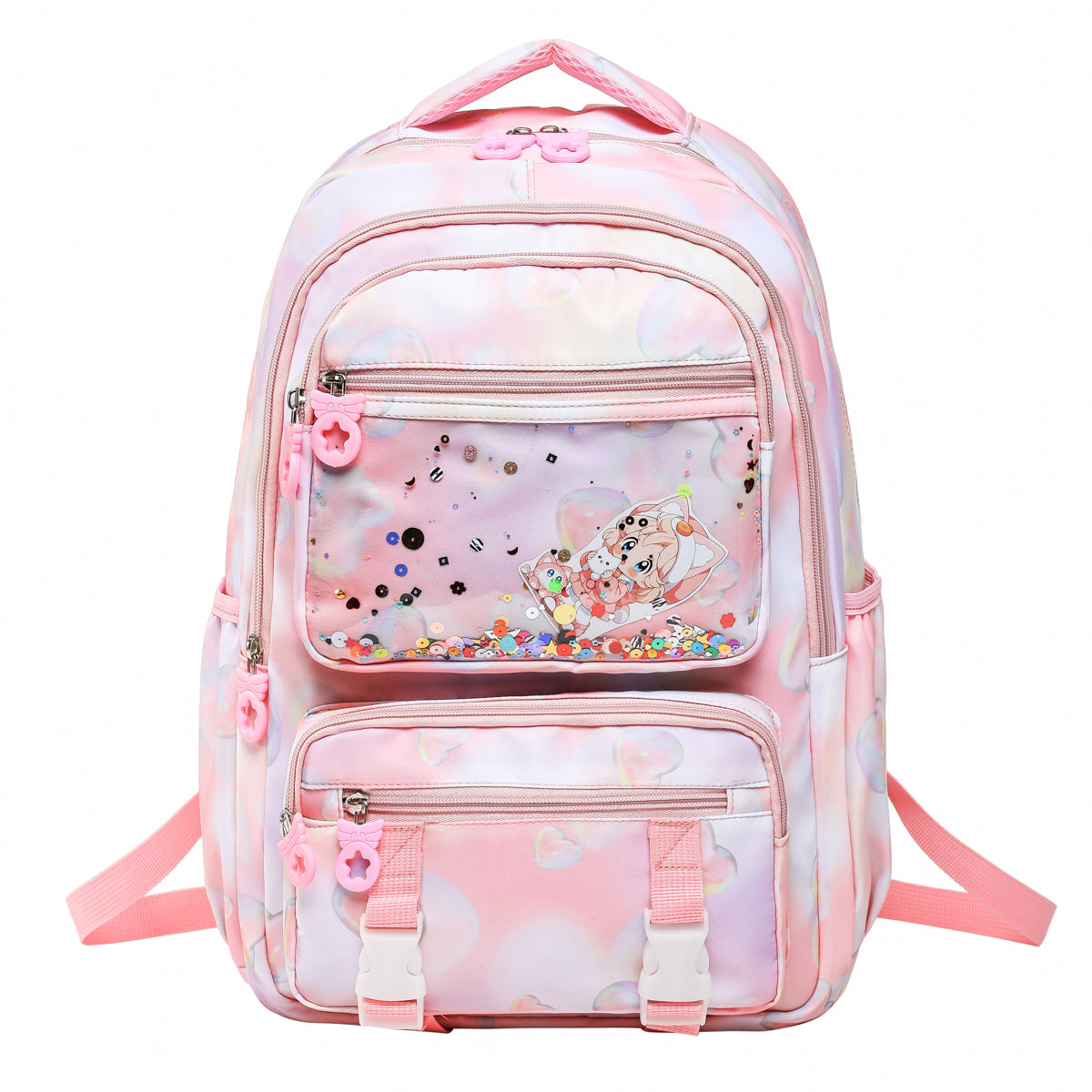 YH5505 Elementary School Student Bag Purple School Backpack For Girls Large Capacity Bookbag Rainbow School Bag For Books Children Gift