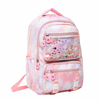 YH5505 Elementary School Student Bag Purple School Backpack For Girls Large Capacity Bookbag Rainbow School Bag For Books Children Gift