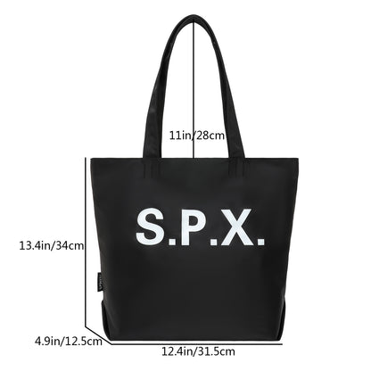 PX9200 Classic Solid Color Versatile Women's Letter Large Capacity Single Shoulder Tote Bag Fashion New Simple Casual Storage Bags