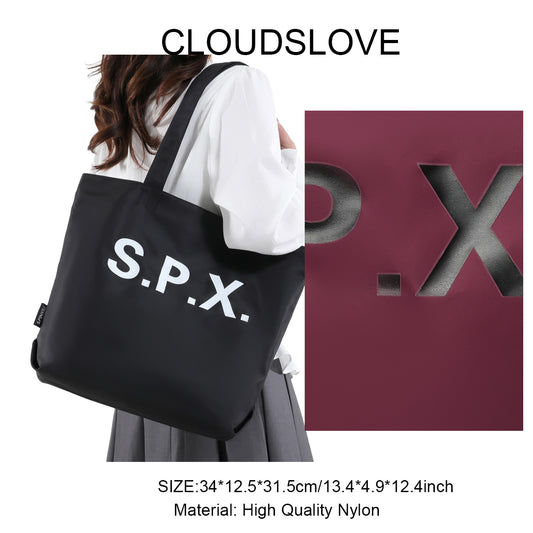 PX9200 Classic Solid Color Versatile Women's Letter Large Capacity Single Shoulder Tote Bag Fashion New Simple Casual Storage Bags